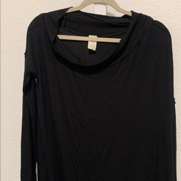 We the Free Free People Grapevine Black Long Sleeve Tunic Top Size Medium - Picture 3 of 8